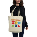 Load image into Gallery viewer, Organic Cotton Eco Friendly Tote Bag - Happiness Theme
