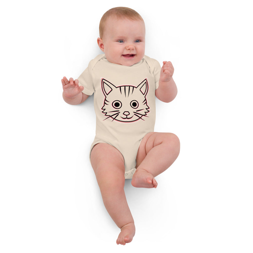 Cute Cat Style Art Organic Cotton Baby Bodysuit Eco-Friendly Kids Clothing