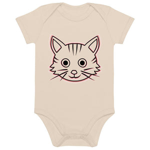 Cute Cat Style Art Organic Cotton Baby Bodysuit Eco-Friendly Kids Clothing