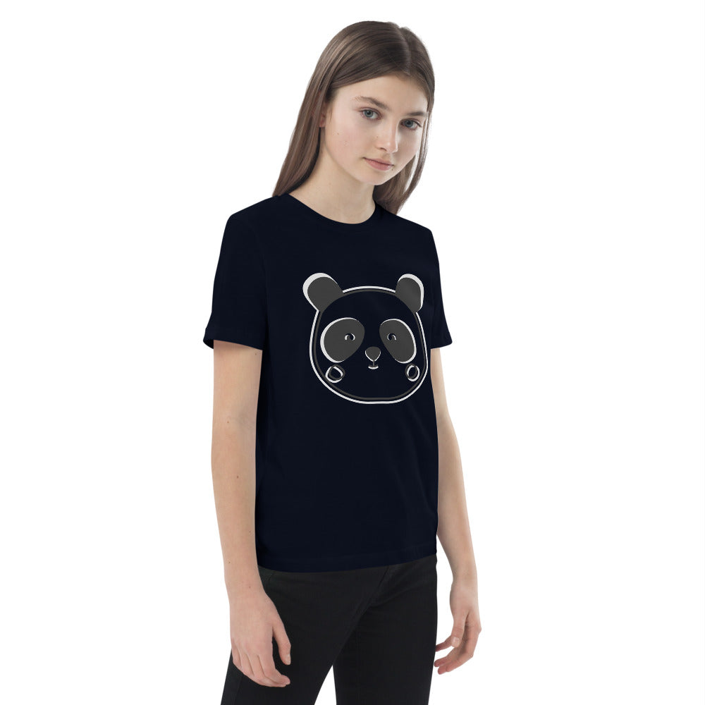 Happy Panda Style Art Organic Cotton Kids T-shirt - Eco-Friendly Unisex Kids Tees