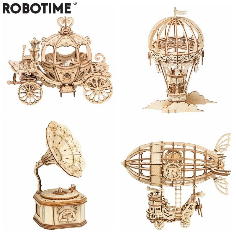 Robotime DIY 3D Wooden Puzzle Assembly Kits for Kids
