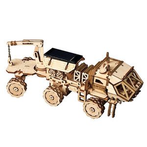 Robotime 3D Wooden Assembly Space Hunting Solar Energy Car Toys