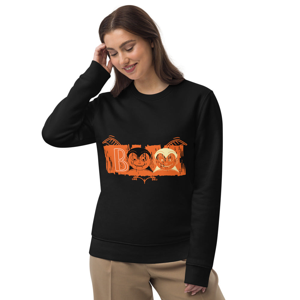 Unisex "BOO" Halloween Sweatshirt - BOO Art by AAUstyle, ECO-Friendly sweatshirts