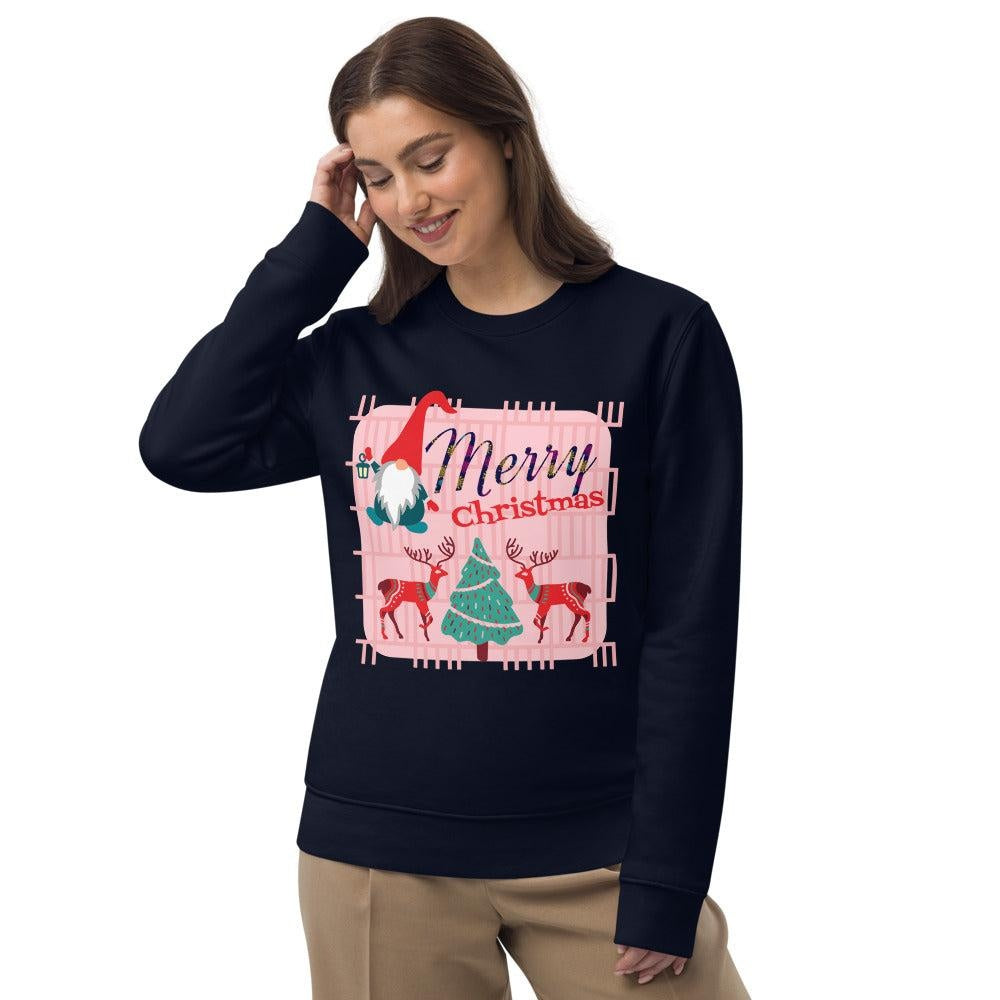 Christmas Unisex Eco Sweatshirt Merry Christmas Style Art by AAUstyle