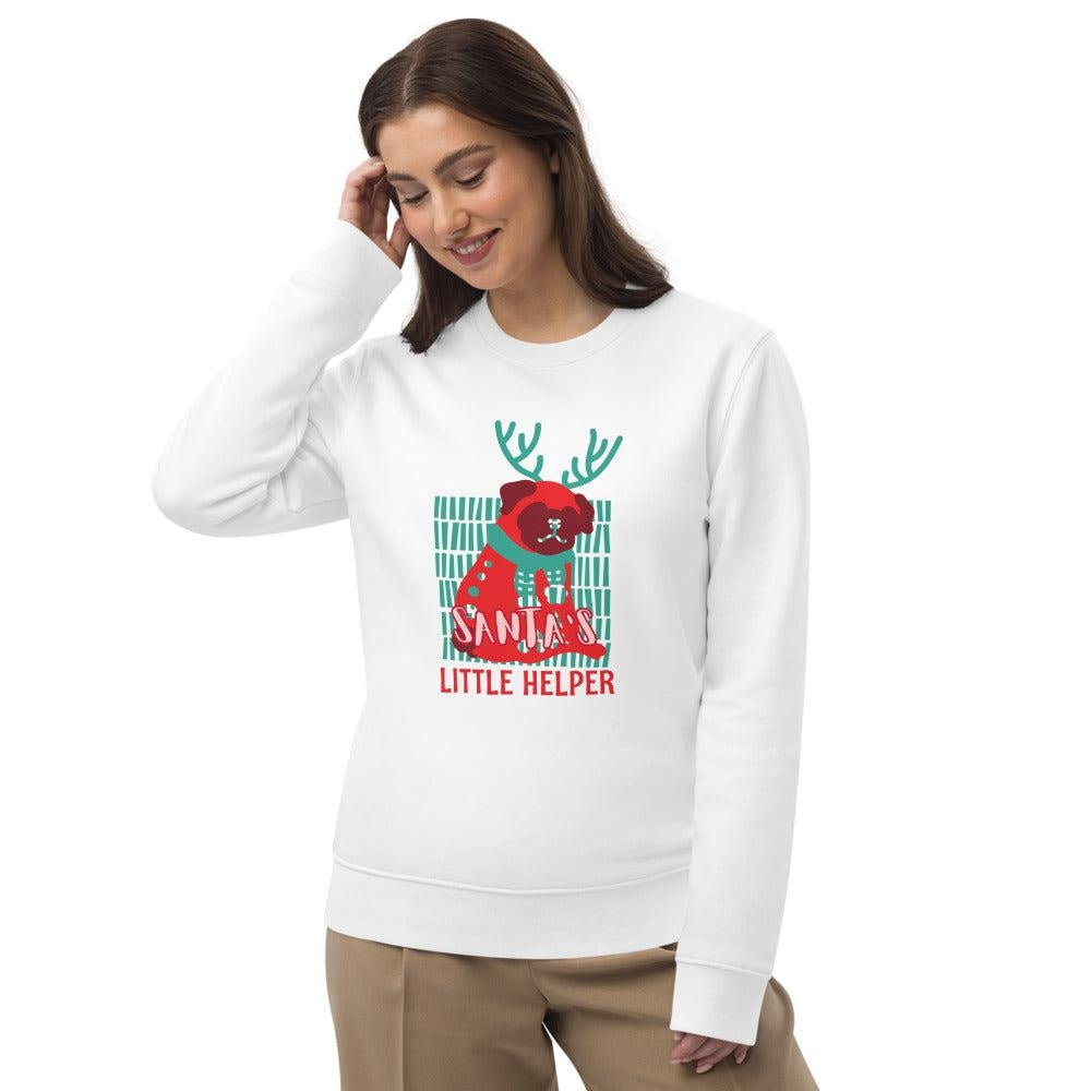 Unisex Eco Sweatshirt - Santa's Little Helper Christmas Style Art by AAUstyle
