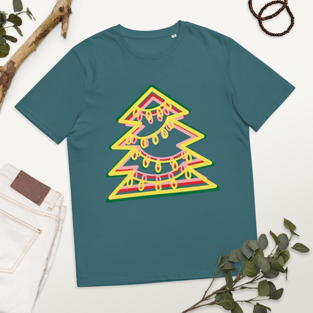 Christmas Tree Style Art Unisex Organic Cotton T-Shirts by AAUstyle