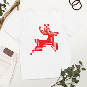 Christmas Reindeer Tees Unisex Organic Cotton T-shirt - Style Art by AAUstyle
