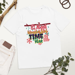 Unisex organic cotton T-shirt Christmas Style Art It's the Most Wonderful time of the Year T-Shirts