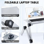 Load image into Gallery viewer, Adjustable Height Foldable Laptop Desk - Bed Sofa Standing or Lap Desk Ergonomic Riser with Computer Tray Reading Holder Bed Tray - SILVER
