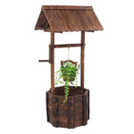 Load image into Gallery viewer, Outdoor Reinforced  And  Anticorrosive Wooden Wishing Well Flowerpot
