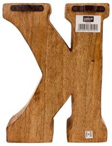 Hand Carved Wooden Geometric Letter K