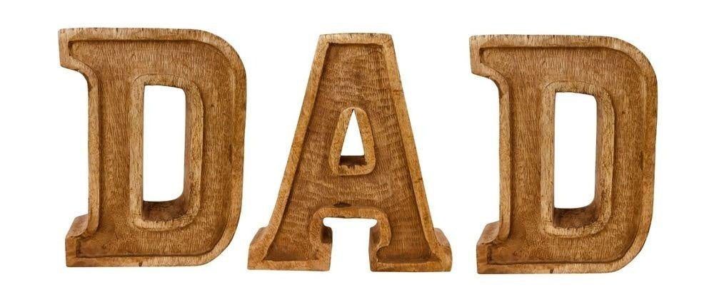 Hand Carved Wooden Embossed Letters Dad