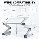Load image into Gallery viewer, Adjustable Height Foldable Laptop Desk - Bed Sofa Standing or Lap Desk Ergonomic Riser with Computer Tray Reading Holder Bed Tray - SILVER
