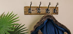 Load image into Gallery viewer, 4 Piece Double Metal Hooks On Wooden Base

