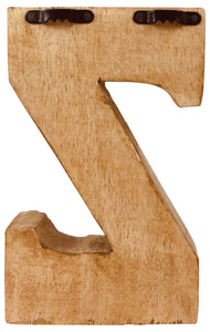 Hand Carved Wooden Flower Letter Z