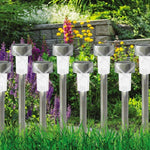 Load image into Gallery viewer, BOX of 10 White Solar Post Lights, Stainless-steel construction
