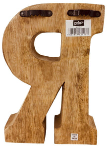 Hand Carved Wooden Embossed Letter R