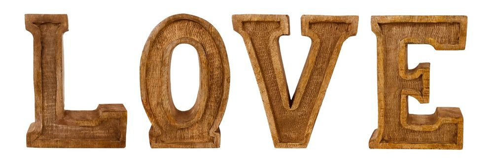 Hand Carved Wooden Embossed Letters Love