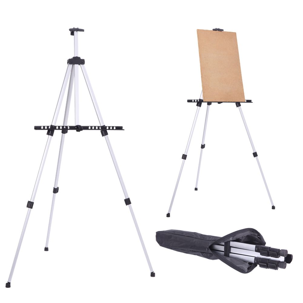 New Artist Aluminium Alloy Folding Easel Light Weight And Carry Bag White