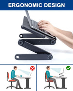 Load image into Gallery viewer, Adjustable Height Foldable Laptop Desk - Up to 17&quot; Laptops
