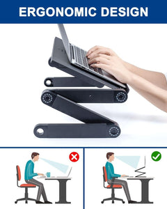 Adjustable Height Foldable Laptop Desk - Up to 17" Laptops