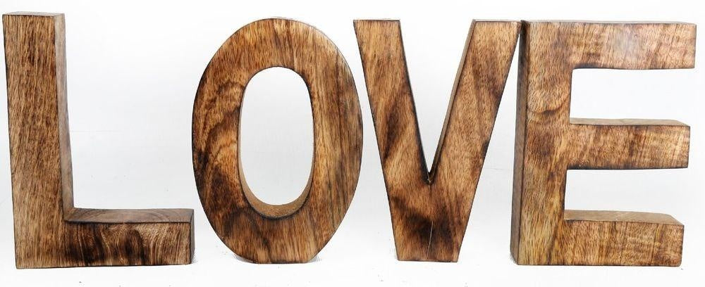 LOVE Wooden Letters Sign - Mango wood - 53.5cm x 20cm