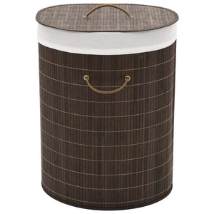 vidaXL Bamboo Laundry Bin Hamper Basket Round/Rectangular/Oval Natural/Brown