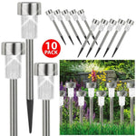 Load image into Gallery viewer, BOX of 10 White Solar Post Lights, Stainless-steel construction
