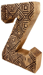 Load image into Gallery viewer, Hand Carved Wooden Geometric Letter Z
