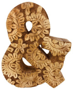 Load image into Gallery viewer, Hand Carved Wooden Flower Letter &amp;
