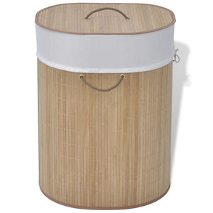 vidaXL Bamboo Laundry Bin Hamper Basket Round/Rectangular/Oval Natural/Brown