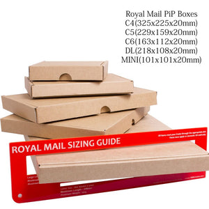 Royal Mail Large Letter PiP Cardboard Postal Boxes  C5 /225x160x20mm