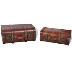 Load image into Gallery viewer, vidaXL Wooden Treasure Chest 2 pcs Vintage Brown
