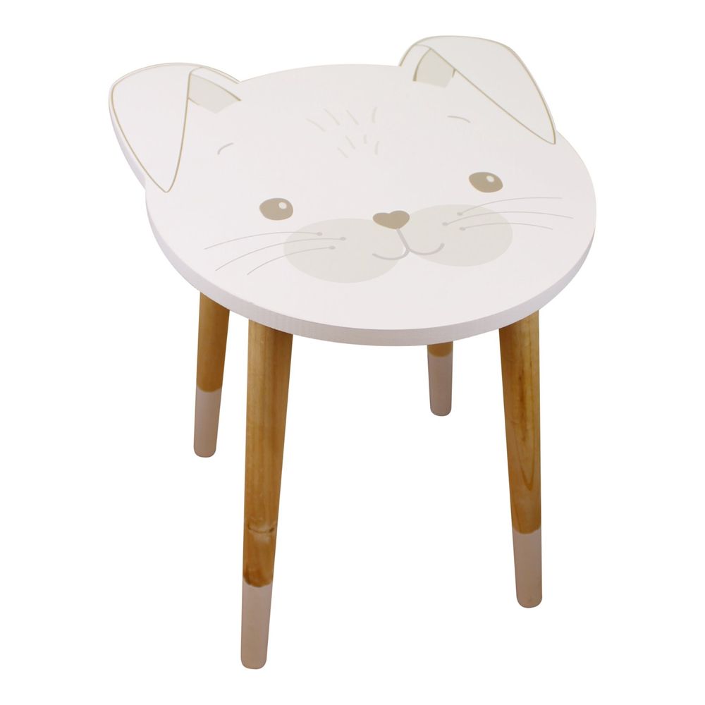 Baby Bear Wooden Side Table, Rabbit Design