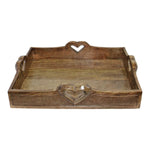 Load image into Gallery viewer, Set Of 2 Mango Wood Heart Detail Serving Trays
