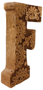 Load image into Gallery viewer, Hand Carved Wooden Flower Letter F
