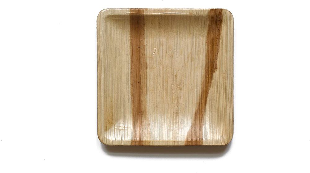 25 Eco Friendly Compostable Disposable Areca Palm Leaf 8inches Square Plate - Fast Delivery