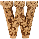 Load image into Gallery viewer, Hand Carved Wooden Flower Letter W
