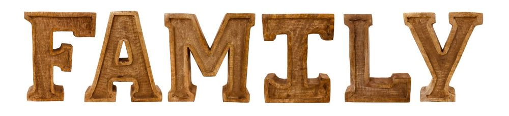 Hand Carved Wooden Embossed Letters Family