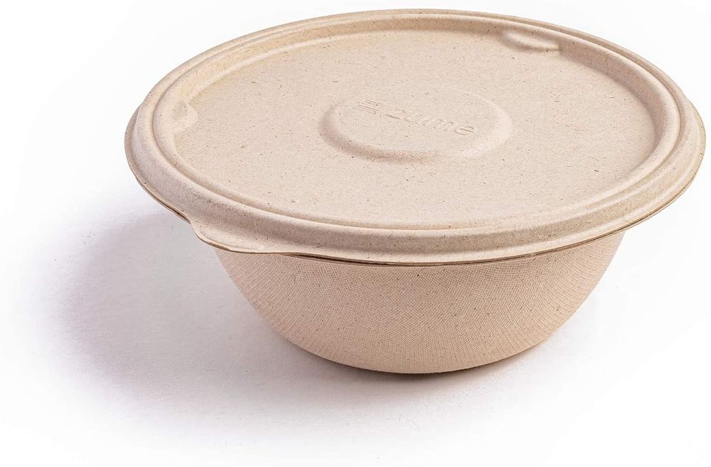 Zume Premium 750 ml Medium Bowl with Snap-Fit Lid, Natural (Pack of 100)