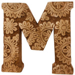 Load image into Gallery viewer, Hand Carved Wooden Flower Letter M

