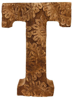 Load image into Gallery viewer, Hand Carved Wooden Flower Letter T
