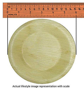 25 Eco Friendly Compostable Disposable Areca Palm Leaf Round Plates - Fast Delivery