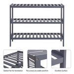 Load image into Gallery viewer, 100% Bamboo Shoe Rack Bench, Shoe Storage - Suitable for Entrance Corridor, Bathroom, Living Room And Corridor 70 * 25 * 55 - Grey
