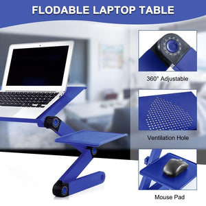Adjustable Height Foldable Laptop Desk - Bed Sofa Standing or Lap Desk Ergonomic Riser with Computer Tray Reading Holder Bed Tray