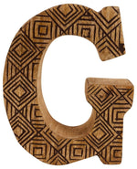 Load image into Gallery viewer, Hand Carved Wooden Geometric Letter G
