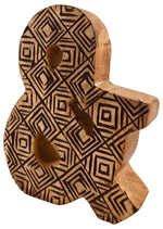 Load image into Gallery viewer, Hand Carved Wooden Geometric Letter &amp;
