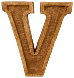Load image into Gallery viewer, Hand Carved Wooden Embossed Letter V
