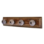 Load image into Gallery viewer, 4 Single Ceramic Ivory Coat Hooks On Wooden Base
