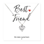 Load image into Gallery viewer, Best Friend Silver Heart Necklace &amp; Message Card
